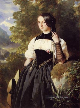  royalty Oil Painting - A Swiss Girl from Interlaken royalty portrait Franz Xaver Winterhalter